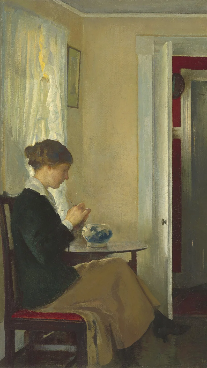 Edmund Tarbell — Josephine Knitting