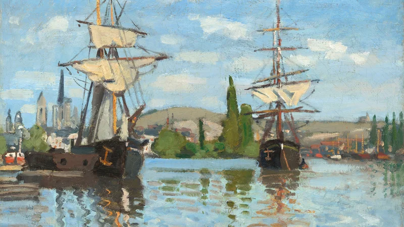 Claude Monet — Ships Riding on the Seine at Rouen