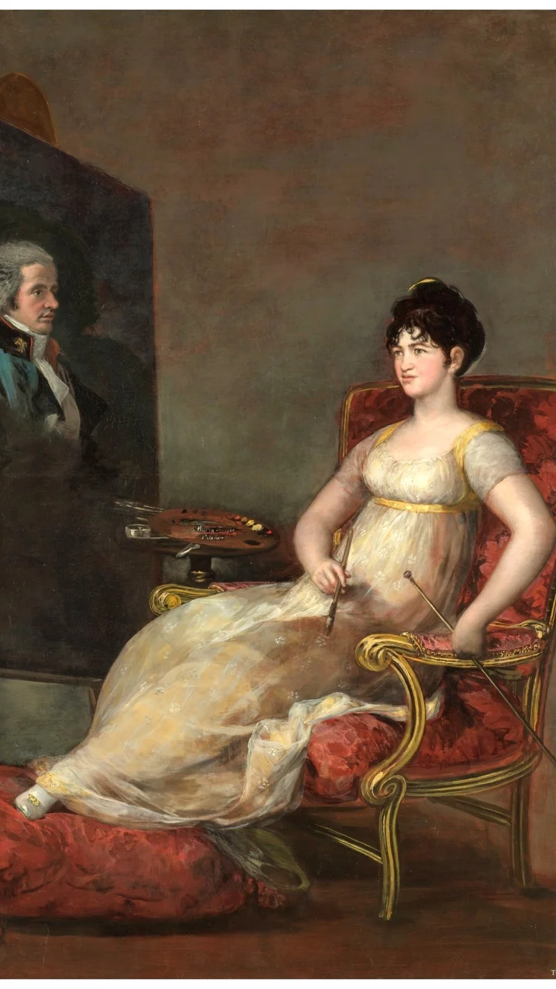 Francisco Goya — The Marchioness of Villafranca Painting Her Husband