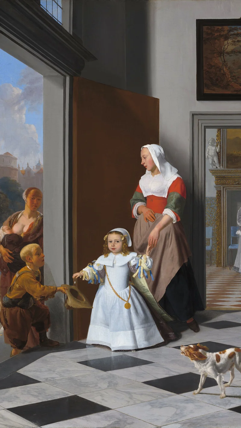 Jacob Ochtervelt — A Nurse and a Child in an Elegant Foyer