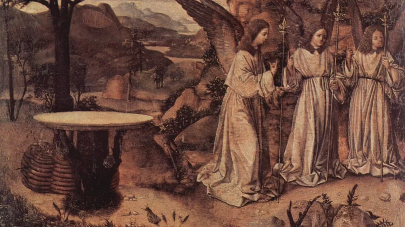 Marco Zoppo — Abraham Served by Three Angels
