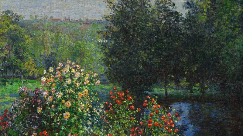 Claude Monet — The Rose Bushes in the Garden at Montgeron