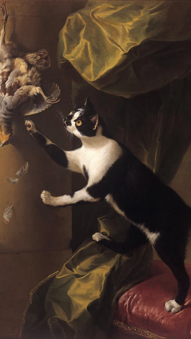 Alexandre-François Desportes — A cat with dead game