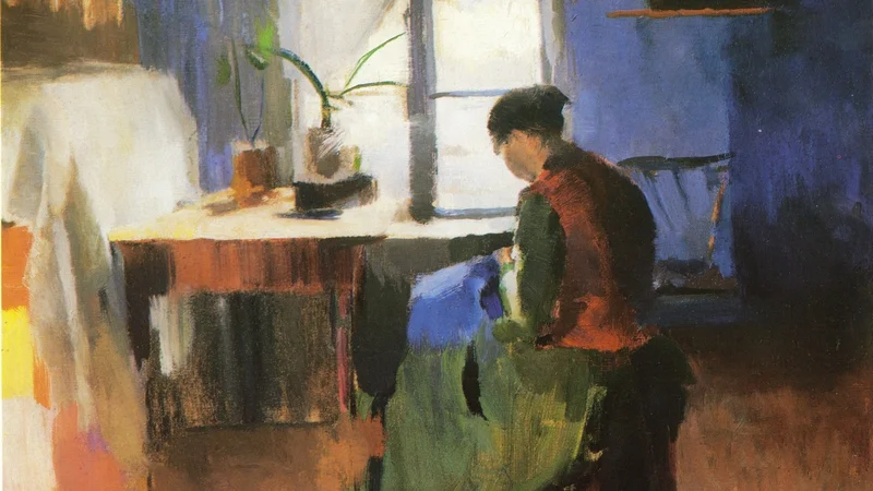 Harriet Backer — Sewing Woman