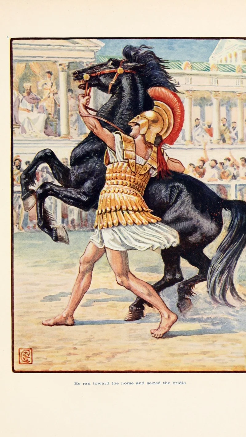 Walter Crane — He ran toward the horse and seized the bridle