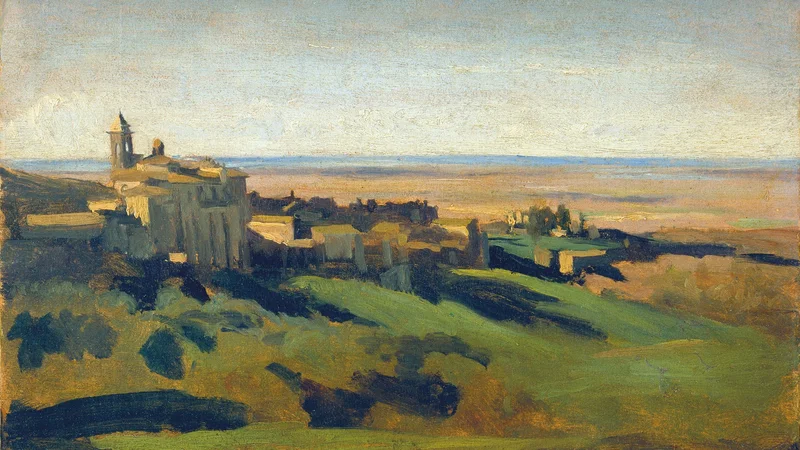 Jean-Baptiste Camille Corot — View of Marino in the Alban Mountains in the Early Morning