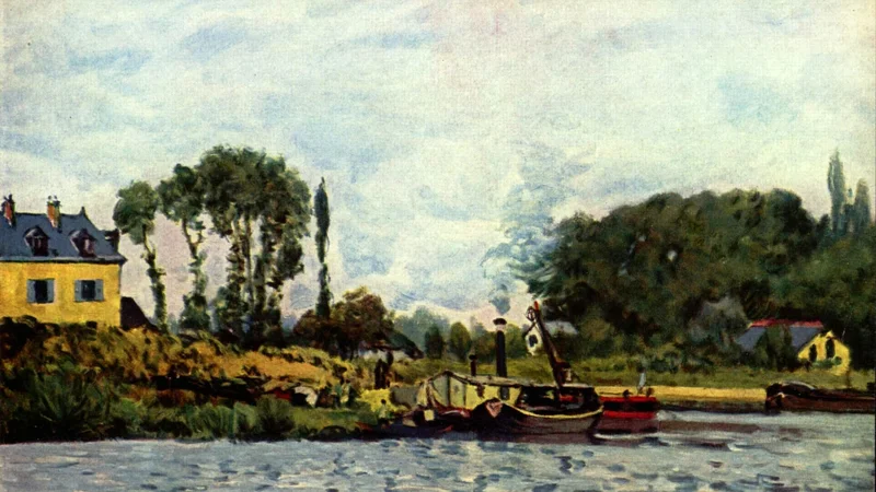 Alfred Sisley — Boats at the Lock of Bougival