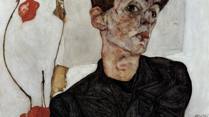 Egon Schiele — Self-Portrait with Chinese Lantern Fruits