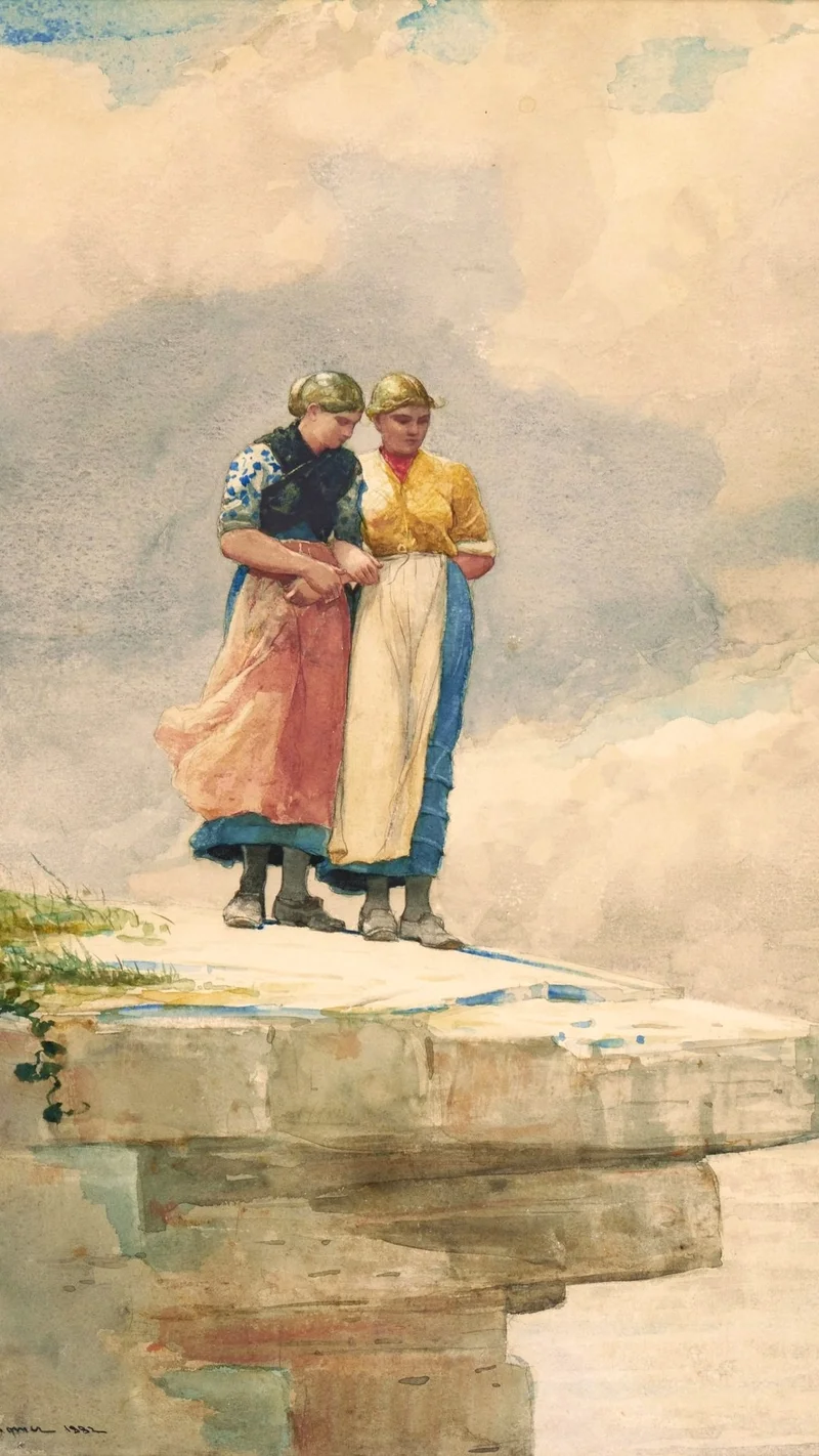 Winslow Homer — Looking Over the Cliff