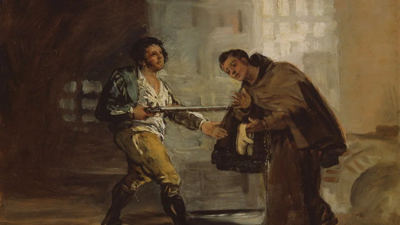 Francisco Goya — Friar Pedro Offers Shoes to El Maragato and Prepares to Push Aside His Gun