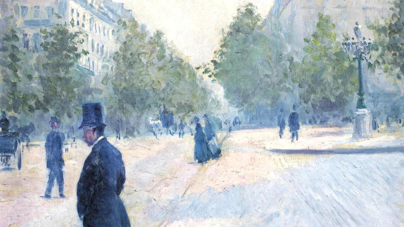 Gustave Caillebotte — La Place Saint-Augustin in the fog