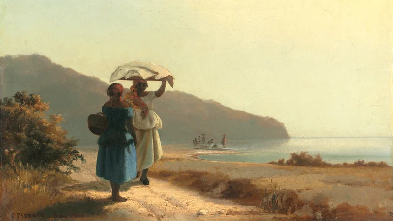 Camille Pissarro — Two Women Chatting by the Sea, St. Thomas