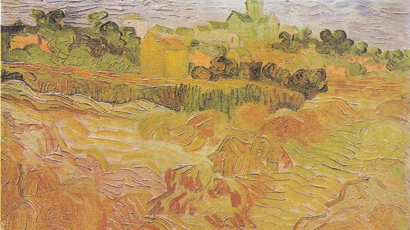 Wheat Fields with Auvers in the Background