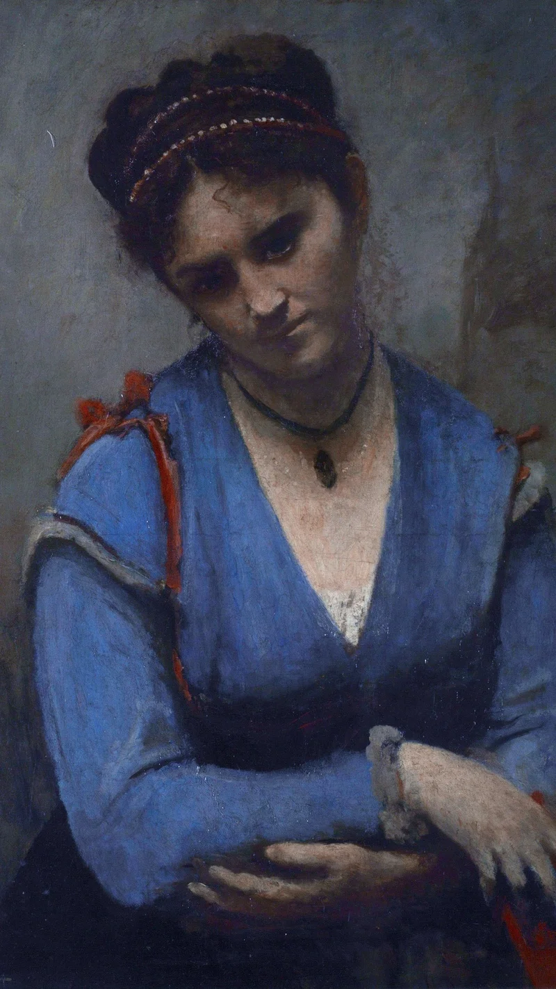 Jean-Baptiste Camille Corot — Portrait of Mariette Gambay (La Songerie de Mariette)