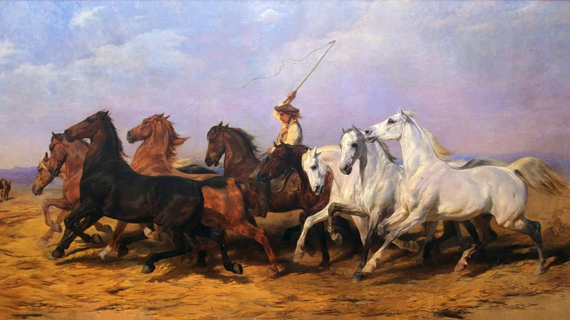 Rosa Bonheur — La Foulaison du blé en Camargue