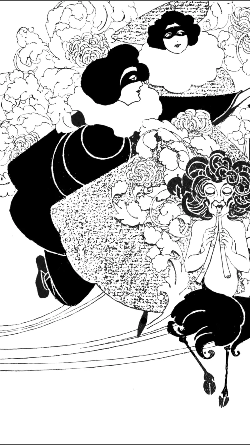 Will Bradley — A Fragment of a Poster for 'The Masqueraders'