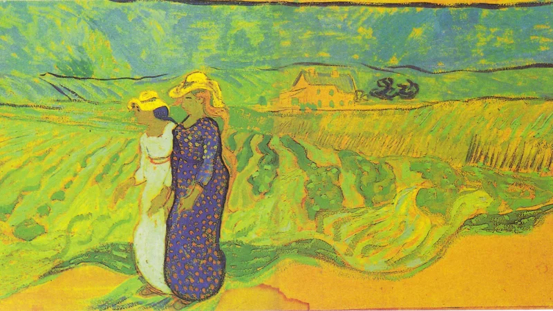 Mujeres cruzando los campos