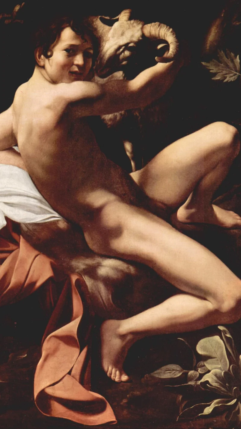 Michelangelo da Caravaggio — Young Saint John the Baptist with ram