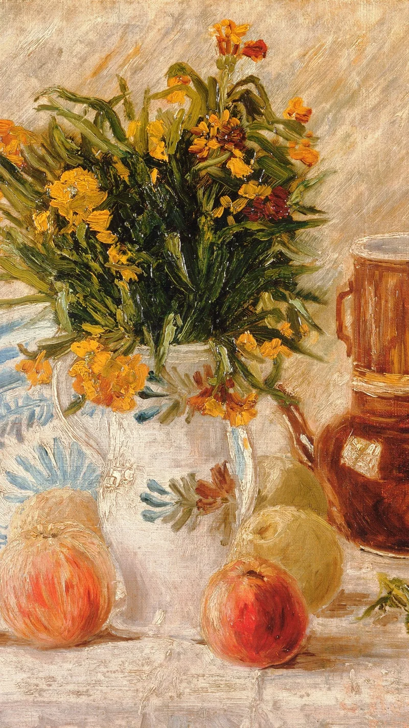 Vincent van Gogh — Vase with Flowers, Coffeepot and Fruit