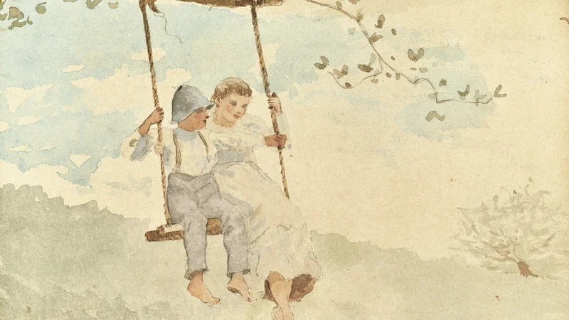 Winslow Homer — Menino e menina num baloiço
