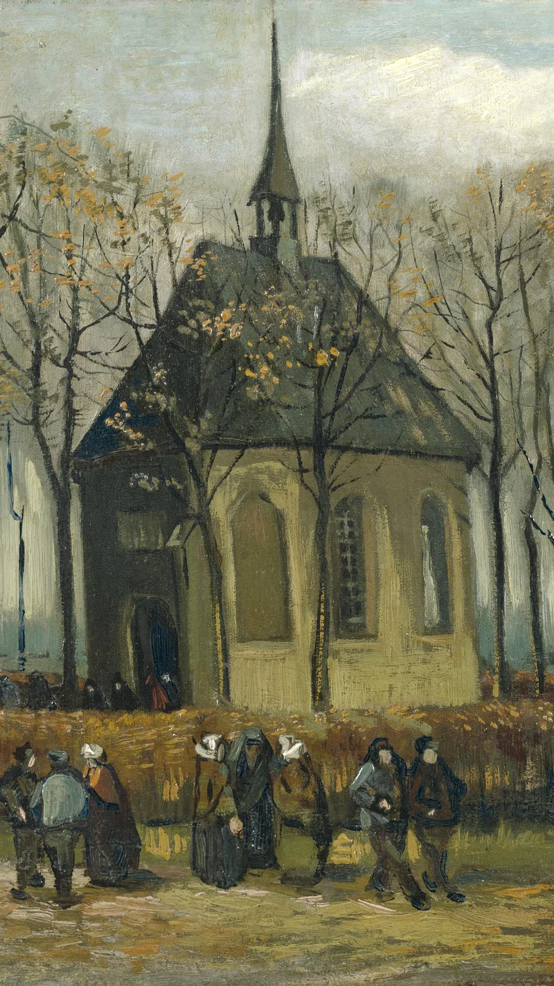 Vincent van Gogh — Congregation Leaving the Reformed Church in Nuenen