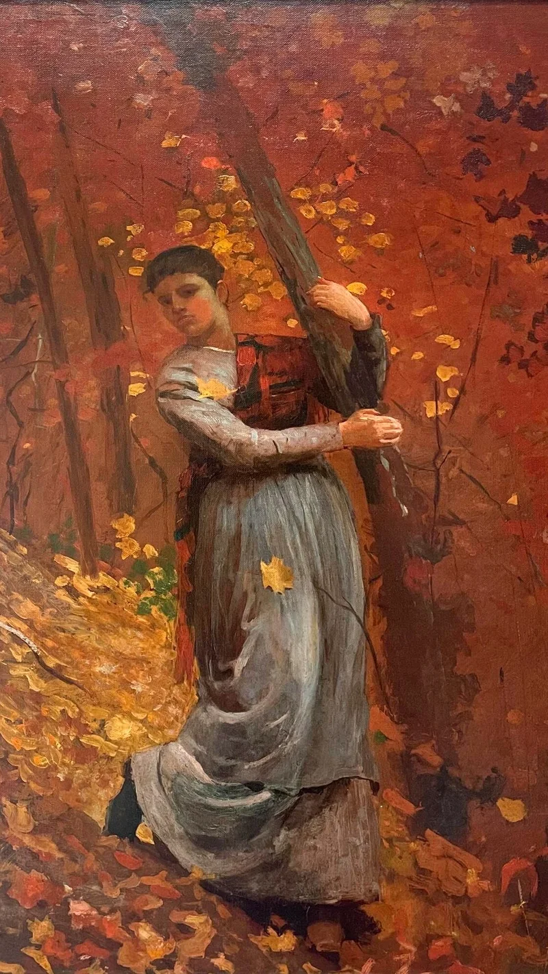 Winslow Homer — 秋の森の女性