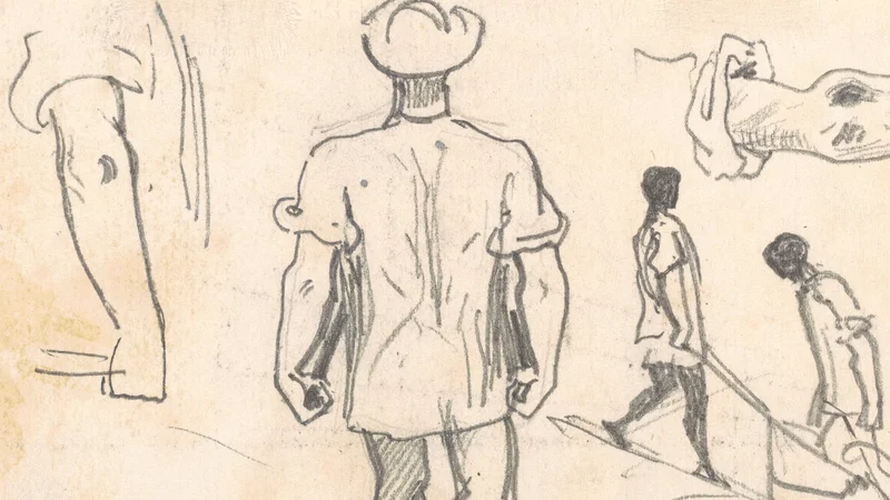 Studies of Peasants with Wheelbarrows [verso]