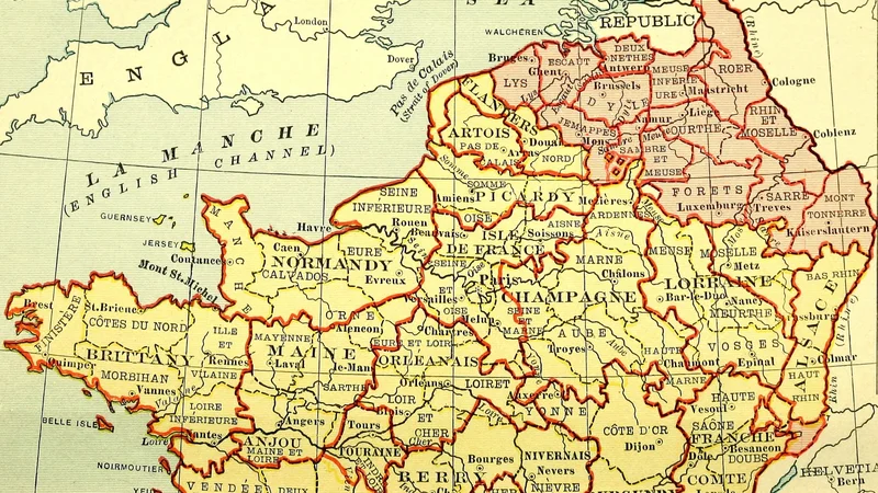 Jules Michelet — Map of France: The French Departments Under the First Empire