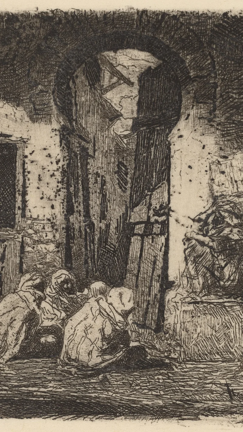 Marià Fortuny — Tánger (seated Arabs)