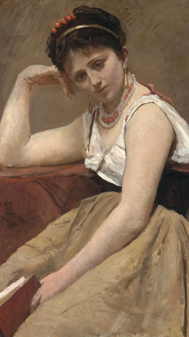 Jean-Baptiste Camille Corot — Interrupted Reading
