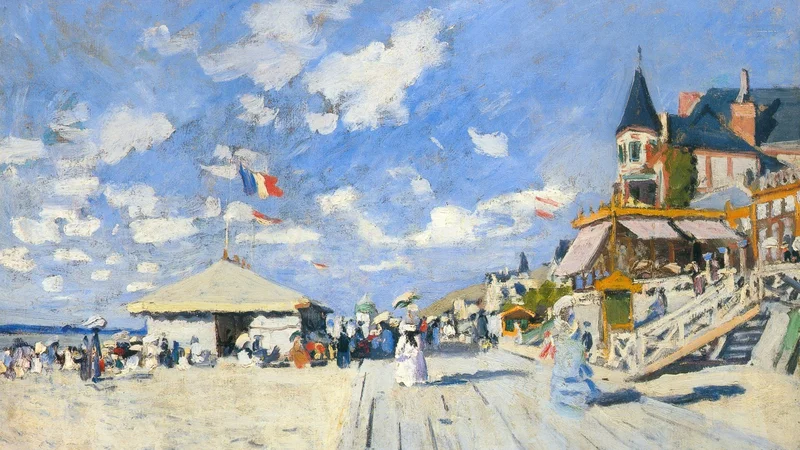 Claude Monet — The boardwalk on the beach at Trouville