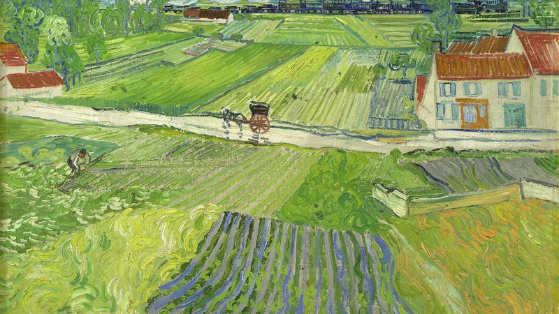 Vincent van Gogh — Landscape with a Carriage and a Train