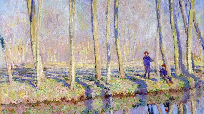 Claude Monet — Jean-Pierre Hoschedé and Michel Monet on the Bank of the Epte