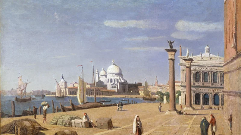 Jean-Baptiste Camille Corot — View of the Riva degli Schiavoni, Venice