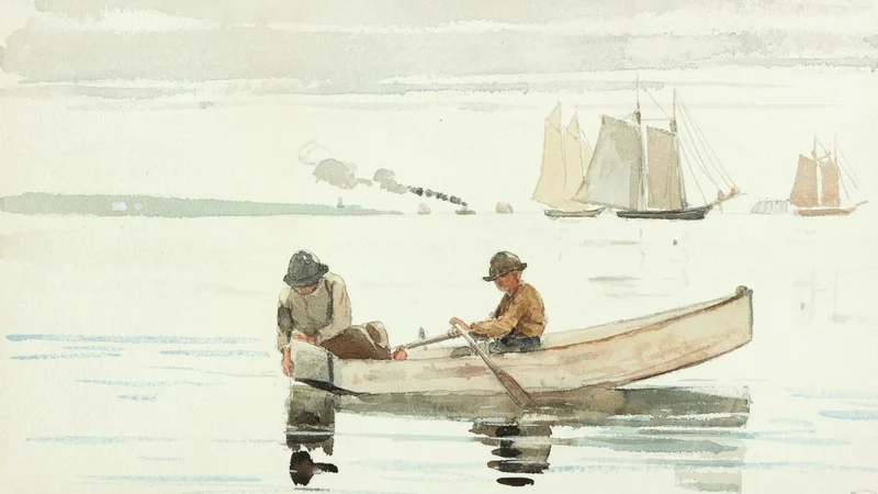 Winslow Homer — Boys Fishing, Gloucester Harbor