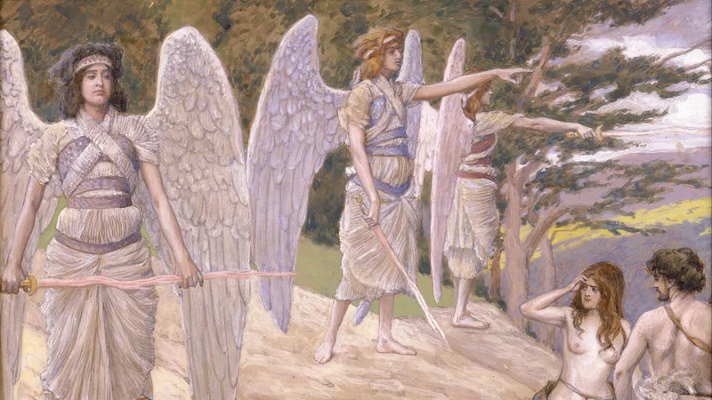 James Tissot — 楽園を追放されるアダムとイヴ