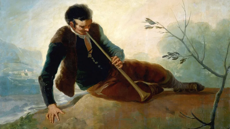 Francisco Goya — Shepherd playing a Dulzaina