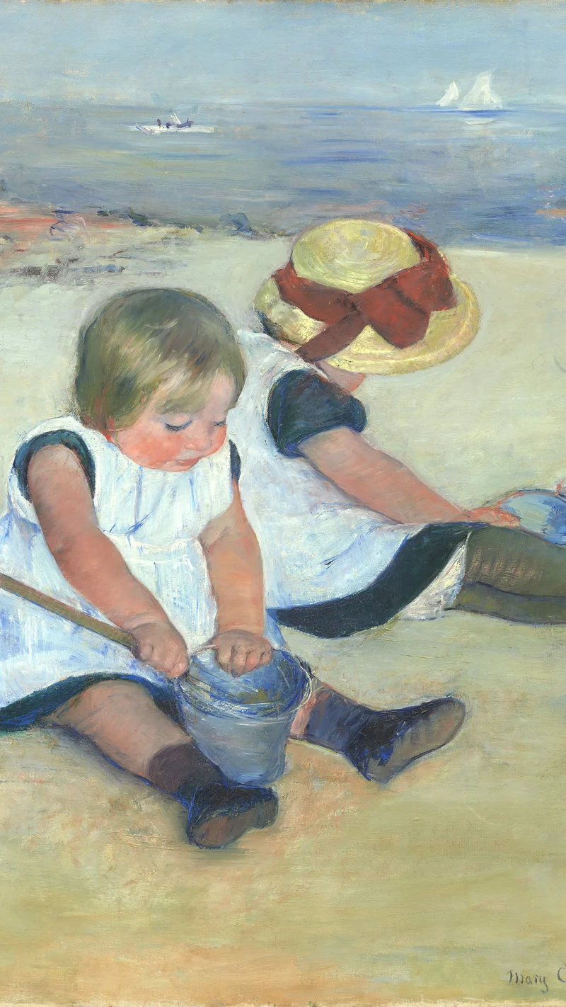 Mary Cassatt — Children Playing on the Beach