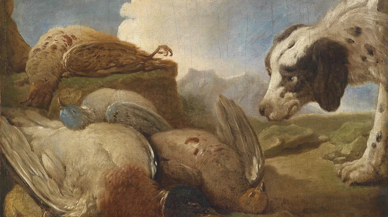 Alexandre-François Desportes — Hunting Dog Sniffing Birds