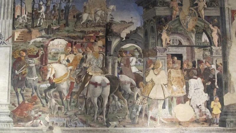 Allegoryof March–Triumphof Minervaand Signof Aries.Frescosin Palazzo Schifanoia(detail)