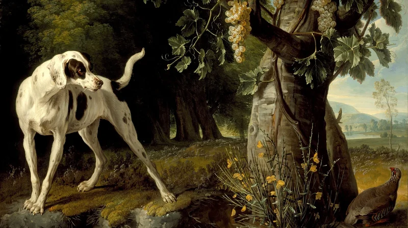 Alexandre-François Desportes — Landscape with a Dog and Partridges