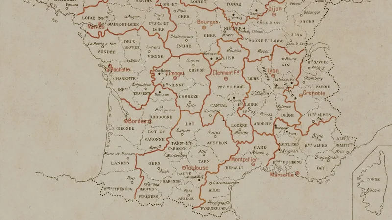Paul Vidal de La Blache — Map of France by Regions, Vidal-Lablache