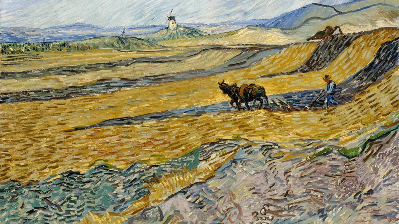 Enclosed Field with Ploughman