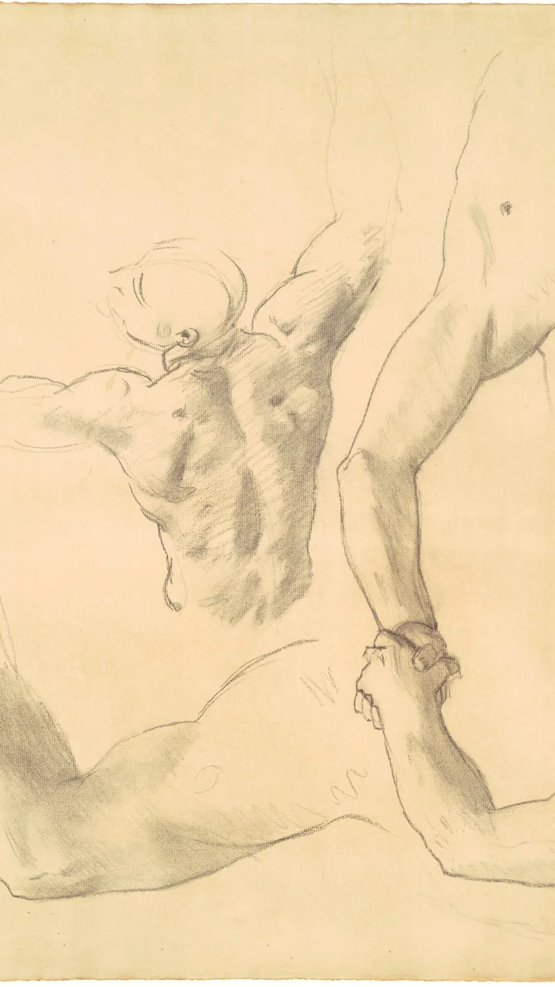 John Singer Sargent — Studies for "Two Classical Male Figures Wrestling"