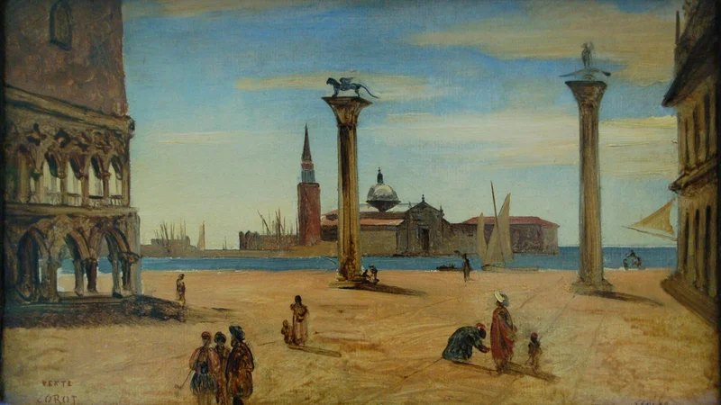 Jean-Baptiste Camille Corot — Venice, Piazzetta