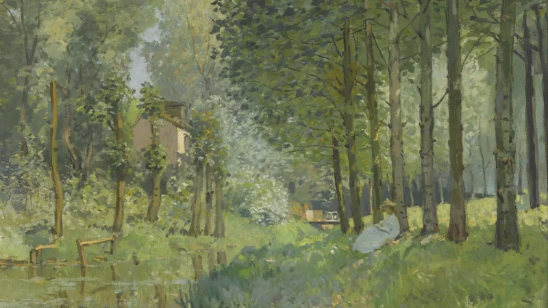 Alfred Sisley — Rest by a Stream, Edge of the Woods
