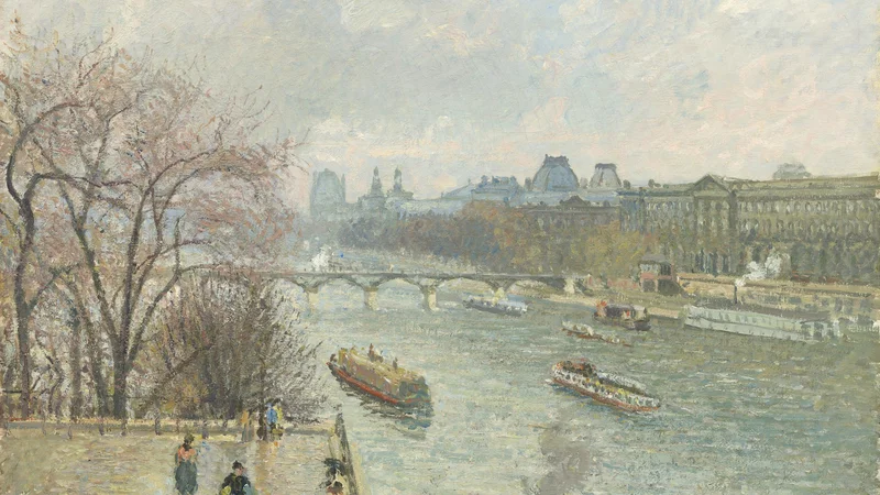 Camille Pissarro — The Louvre, Afternoon, Rainy Weather
