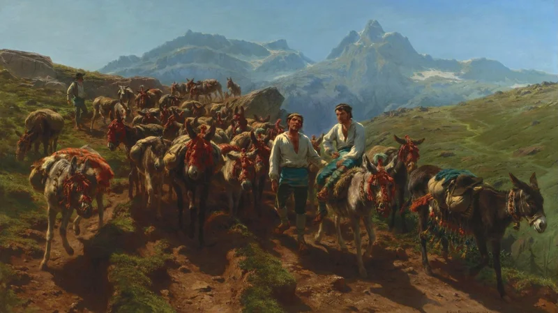 Rosa Bonheur — Spanish muleteers crossing the Pyrenees