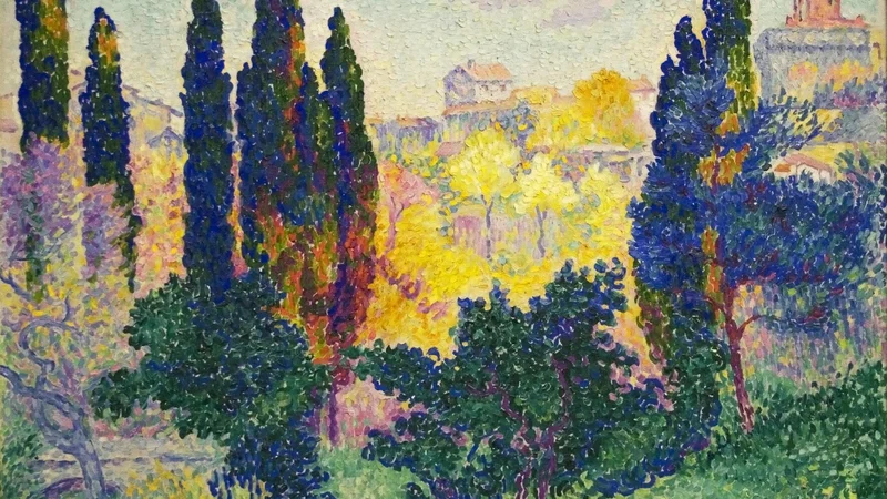 Henri-Edmond Cross — Cypresses at Cagnes