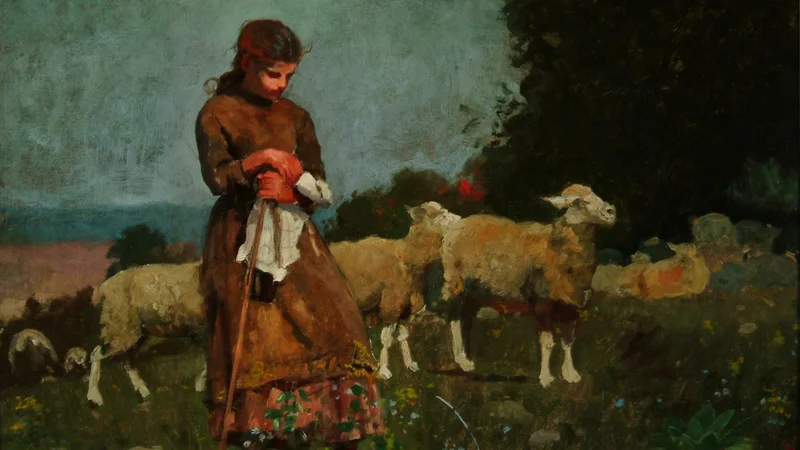 Winslow Homer — Bergère et moutons